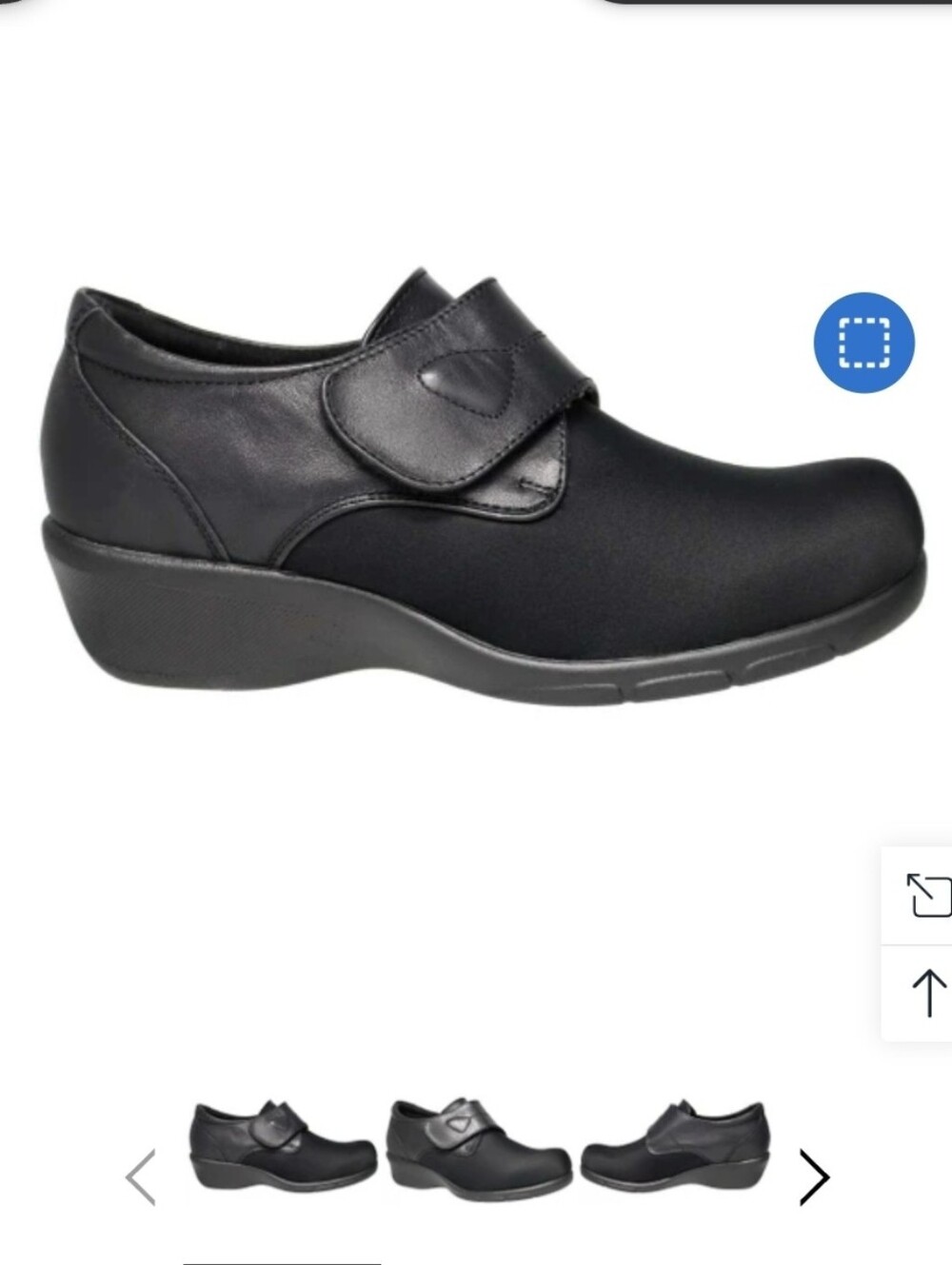Probet Women's Orthopedic Black Comfort Slip-On Loafer with Adjustable Strap 8XX